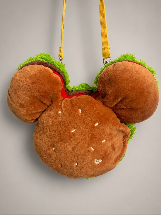 Disney Handbags - 🍔 Tokyo Disney Resort Mickey Burger Plush Pass Holder Bag Lanyard 8”X 6”